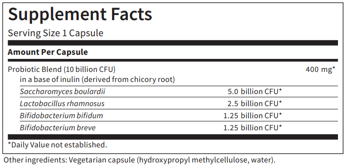 Image of supplement facts for ABX Support by Klaire Labs