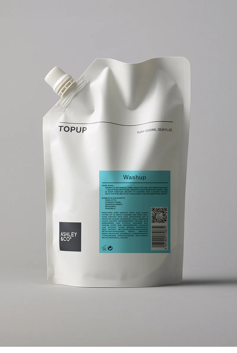 Topup Botanical Hand Wash Bubbles & Polkadots 1L-Ashley & Co-Matakana Pharmacy