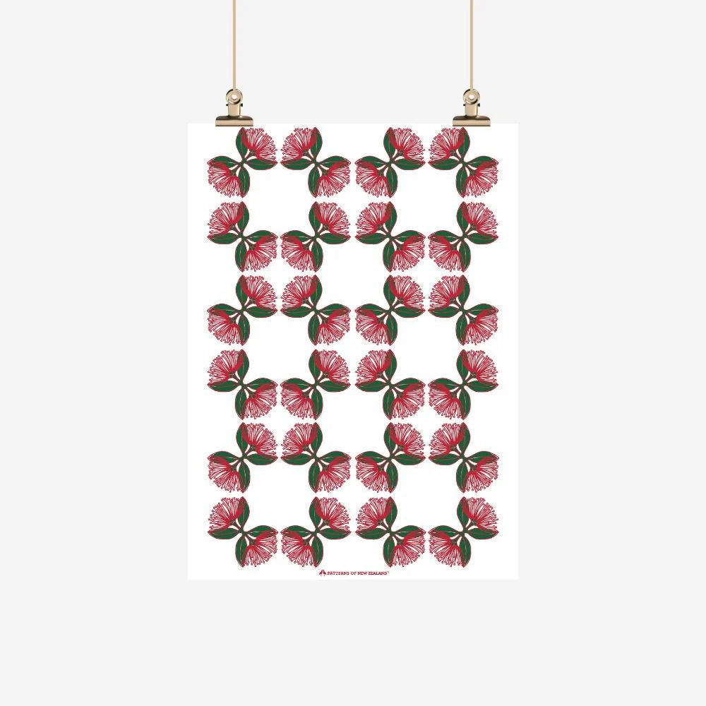 Tea Towel Pohutukawa Design-By Ali Davies-Matakana Pharmacy