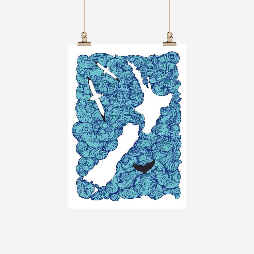 Tea Towel Earth Sea Sky-By Ali Davies-Matakana Pharmacy