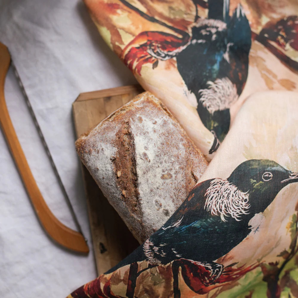 Tea Towel Tui Parson Bird-By Ali Davies-Matakana Pharmacy