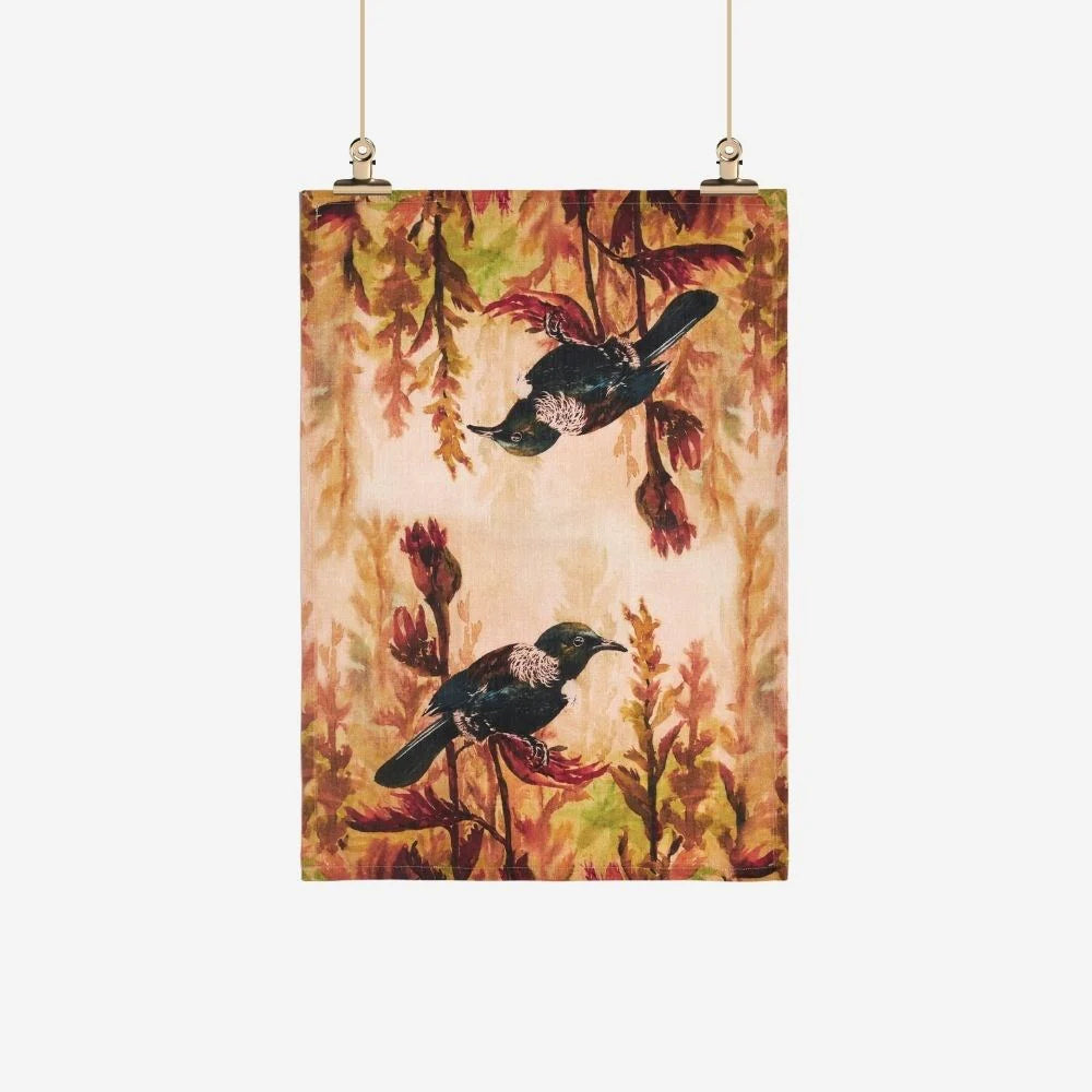 Tea Towel Tui Parson Bird-By Ali Davies-Matakana Pharmacy
