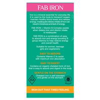 Fab Iron + Vitamin B Complex 60 Capsules-Fab Iron-Matakana Pharmacy