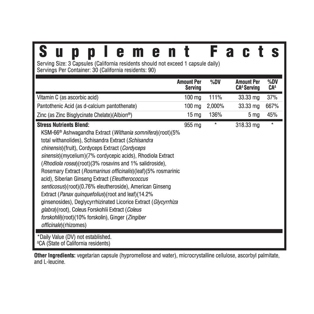 Stress Nutrients 90 Capsules-Seeking Health-Matakana Pharmacy