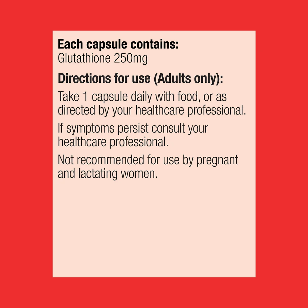 Glutathione 250mg 30caps-Matakana Pharmacy