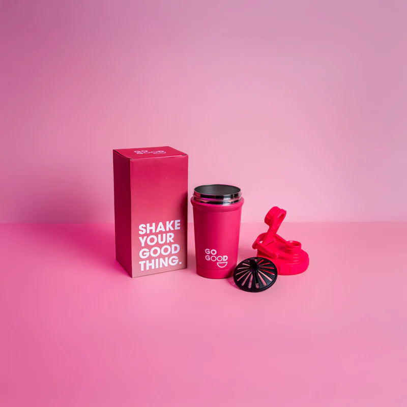 Pink Stainless Steel Protein Shaker-Go Good-Matakana Pharmacy