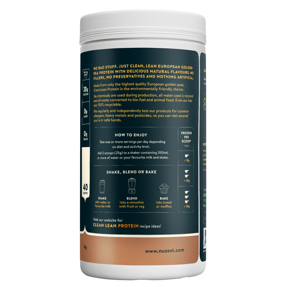 Clean Lean Protein Rich Chocolate 1kg-Nuzest-Matakana Pharmacy