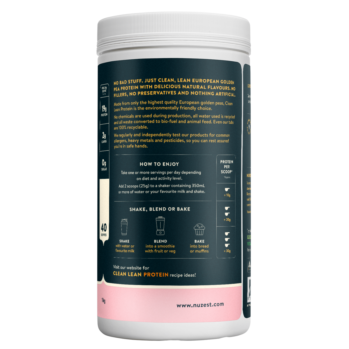 Clean Lean Protein Wild Strawberry 1kg-Nuzest-Matakana Pharmacy