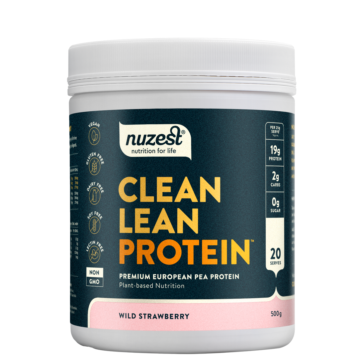 Clean Lean Protein Wild Strawberry 500g-Nuzest-Matakana Pharmacy