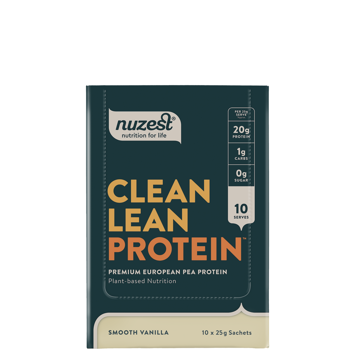 Clean Lean Protein Smooth Vanilla 10x Sachet Box-Nuzest-Matakana Pharmacy