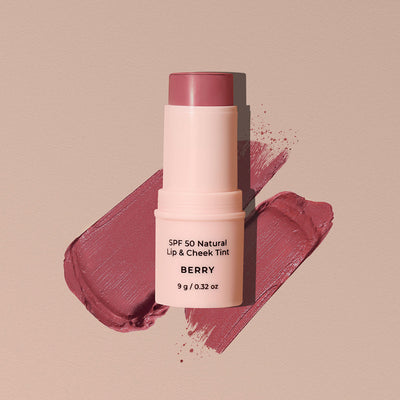 SPF 50 Natural Lip & Cheek Tint Berry 9g-Avocado Zinc-Matakana Pharmacy
