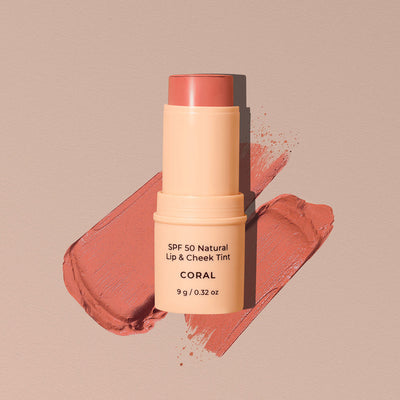 SPF 50 Natural Lip & Cheek Tint Coral 9g-Avocado Zinc-Matakana Pharmacy