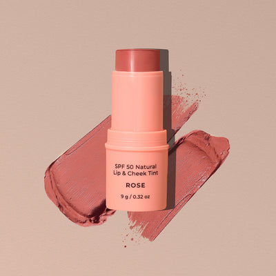 SPF 50 Natural Lip & Cheek Tint Rose 9g-Avocado Zinc-Matakana Pharmacy