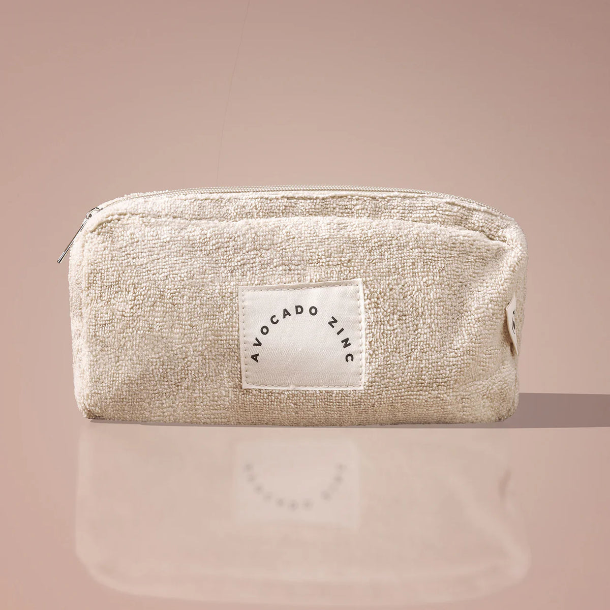 Terry Towelling Beach Pouch Latte-Avocado Zinc-Matakana Pharmacy