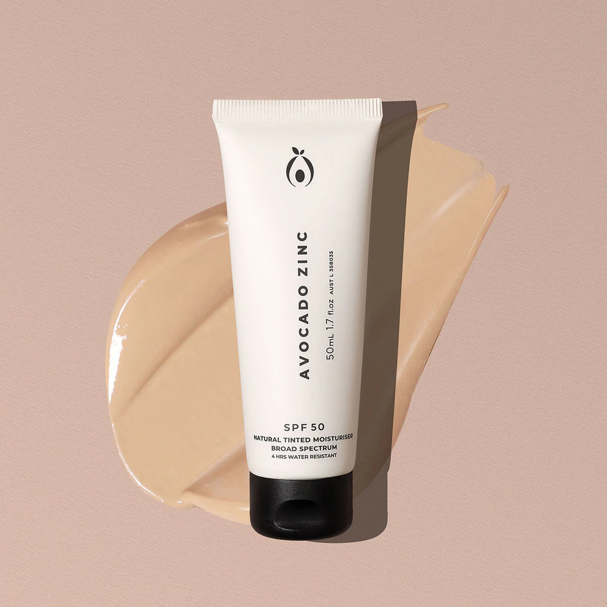 SPF 50 Natural Tinted Moisturiser Light Medium 50ml-Avocado Zinc-Matakana Pharmacy