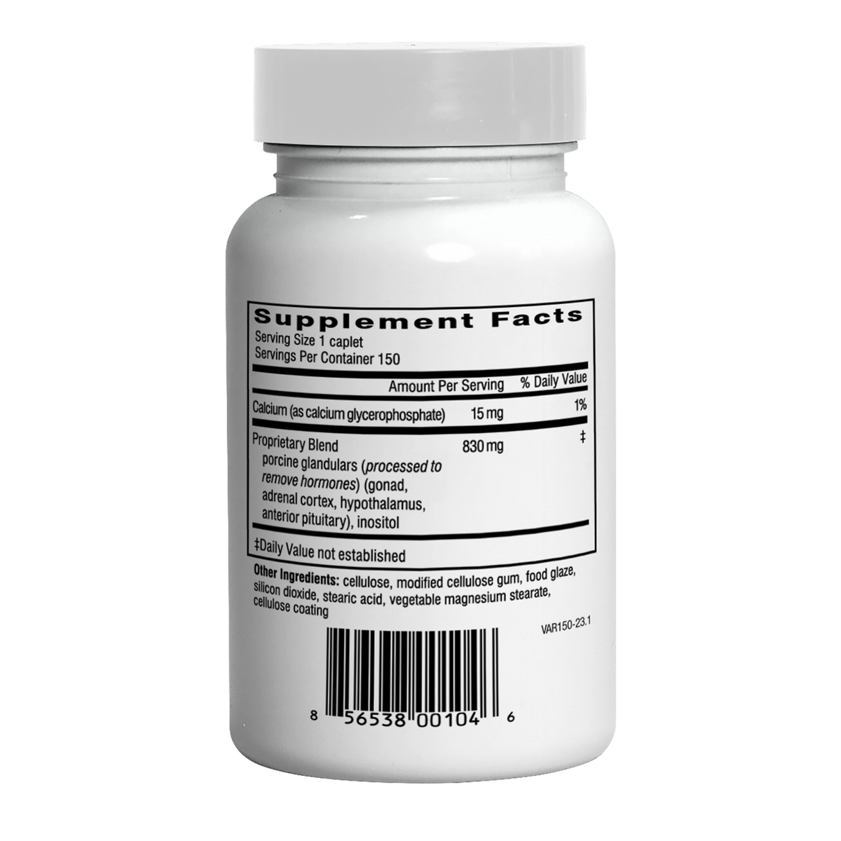 Image of supplement facts for Adrenal Rebuilder 90Caps