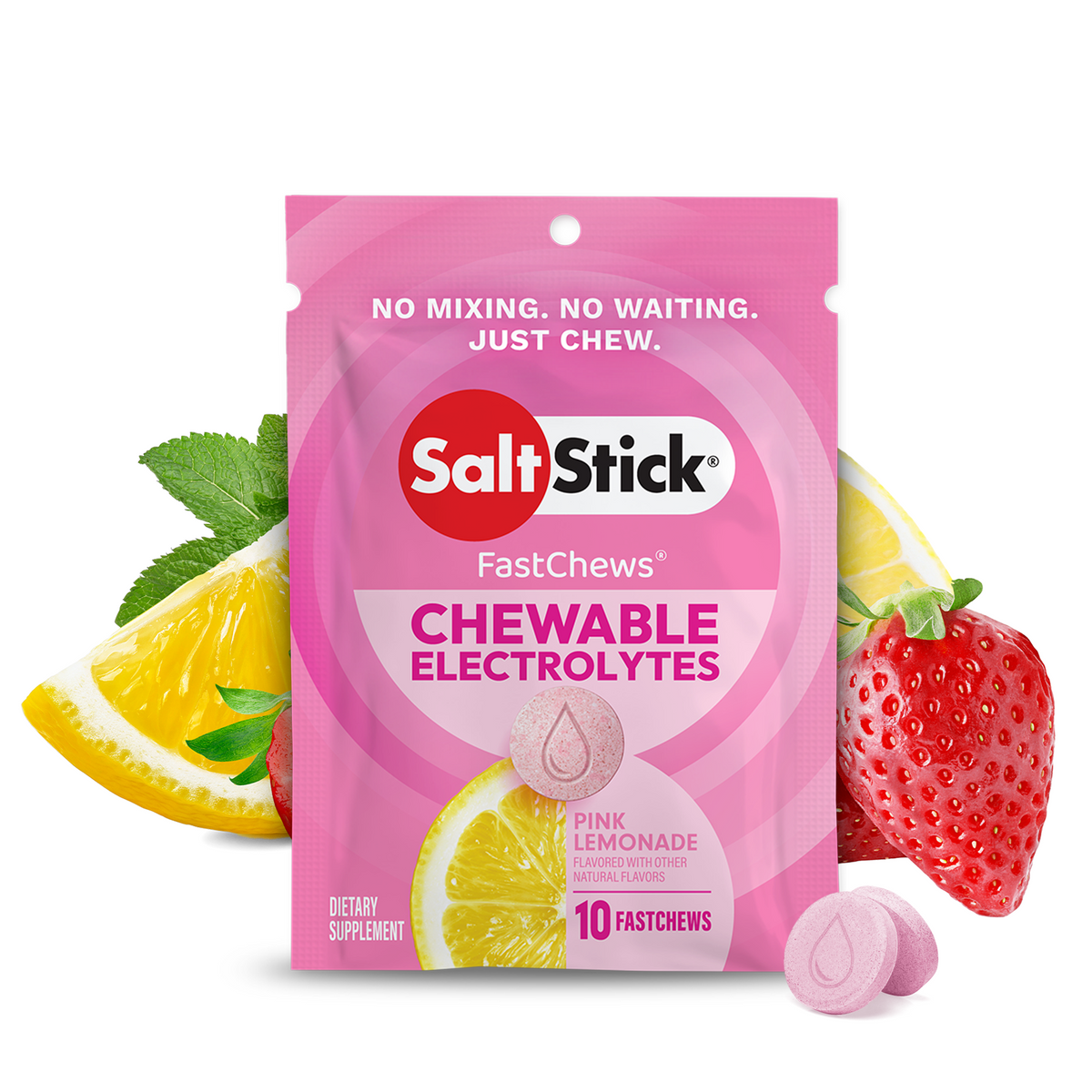 Saltstick FastChews Pink Lemonade Bottle 60 Chews