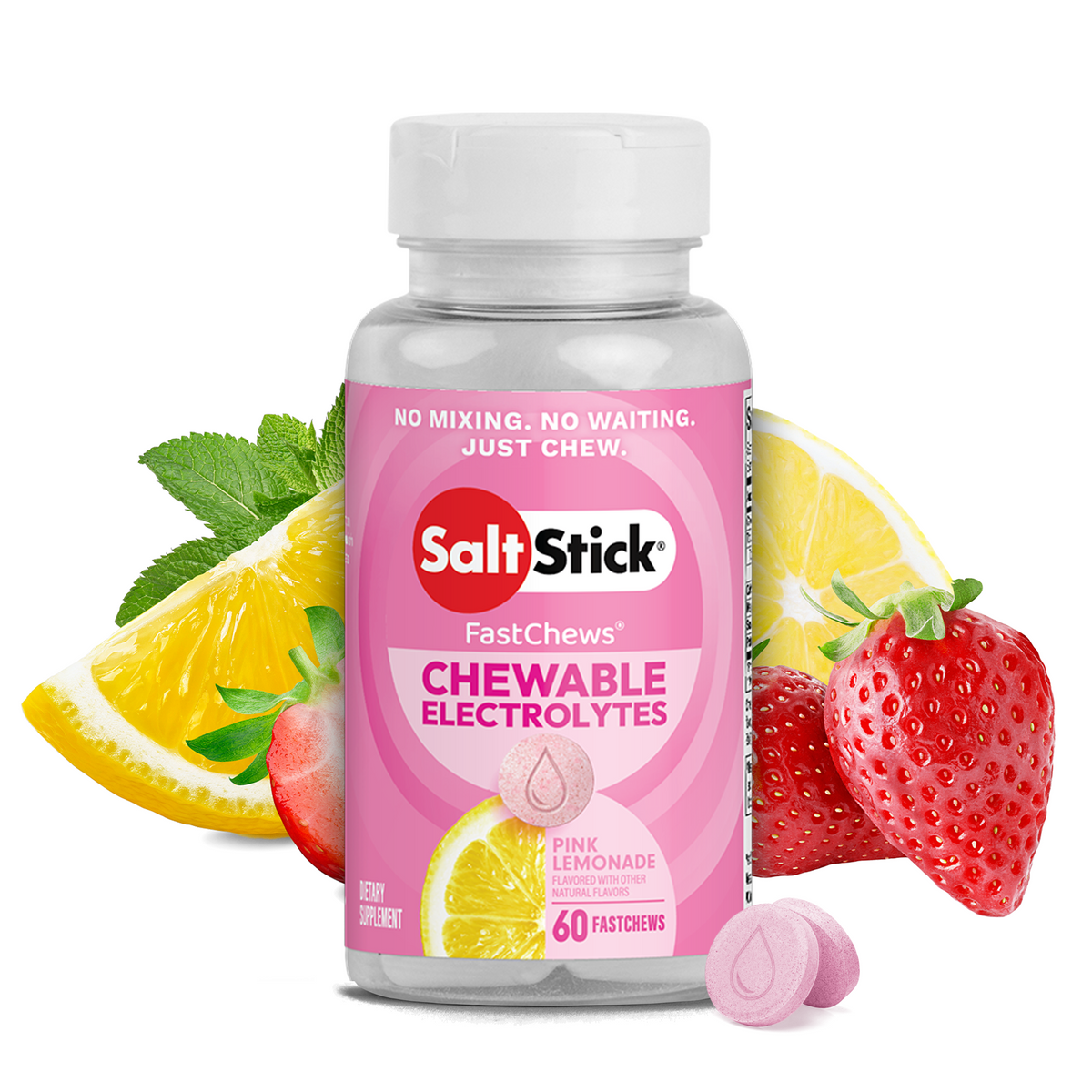 Saltstick FastChews Pink Lemonade Bottle 60 Chews