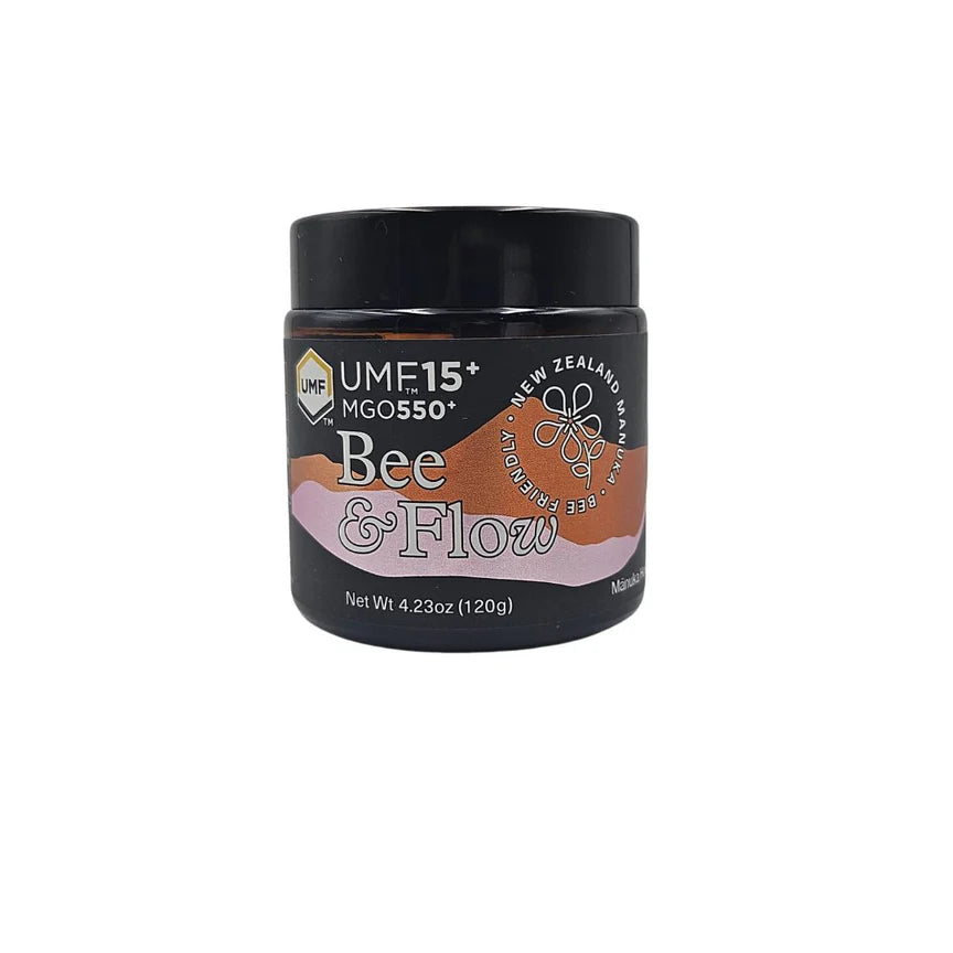Manuka Honey MGO 550 Glass 120g-BEE&FLOW-Matakana Pharmacy