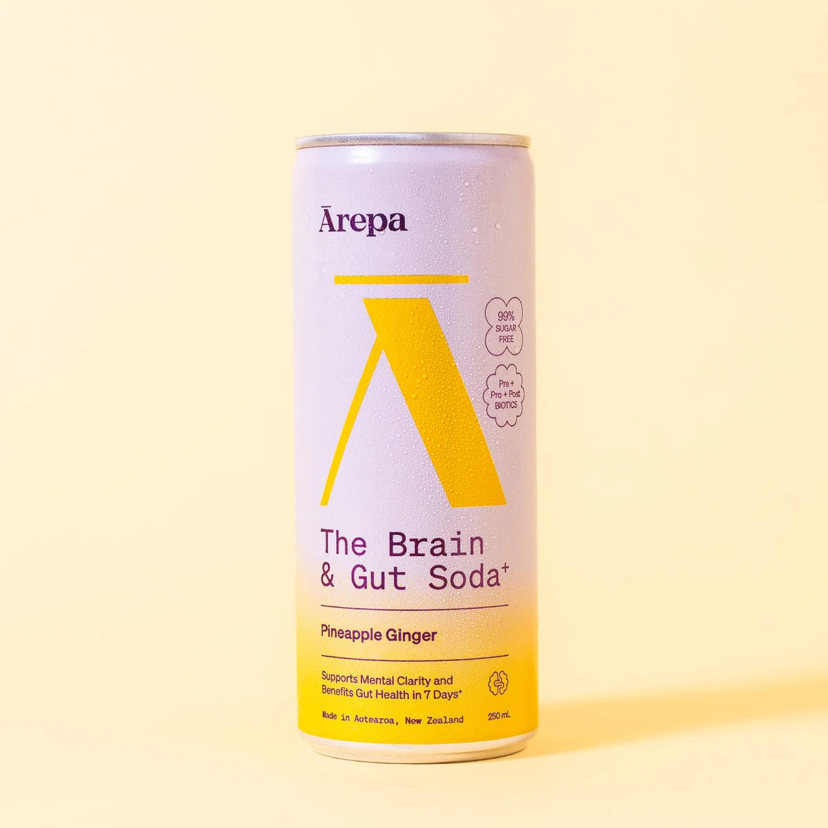 Arepa The Brain & Gut Soda Pineapple Ginger 12x250ml-Arepa-Matakana Pharmacy