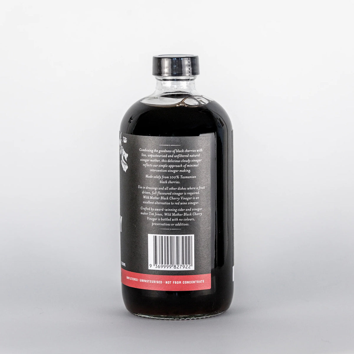 Australian Black Cherry Vinegar 500ml-Wild Mother Tasmania-Matakana Pharmacy