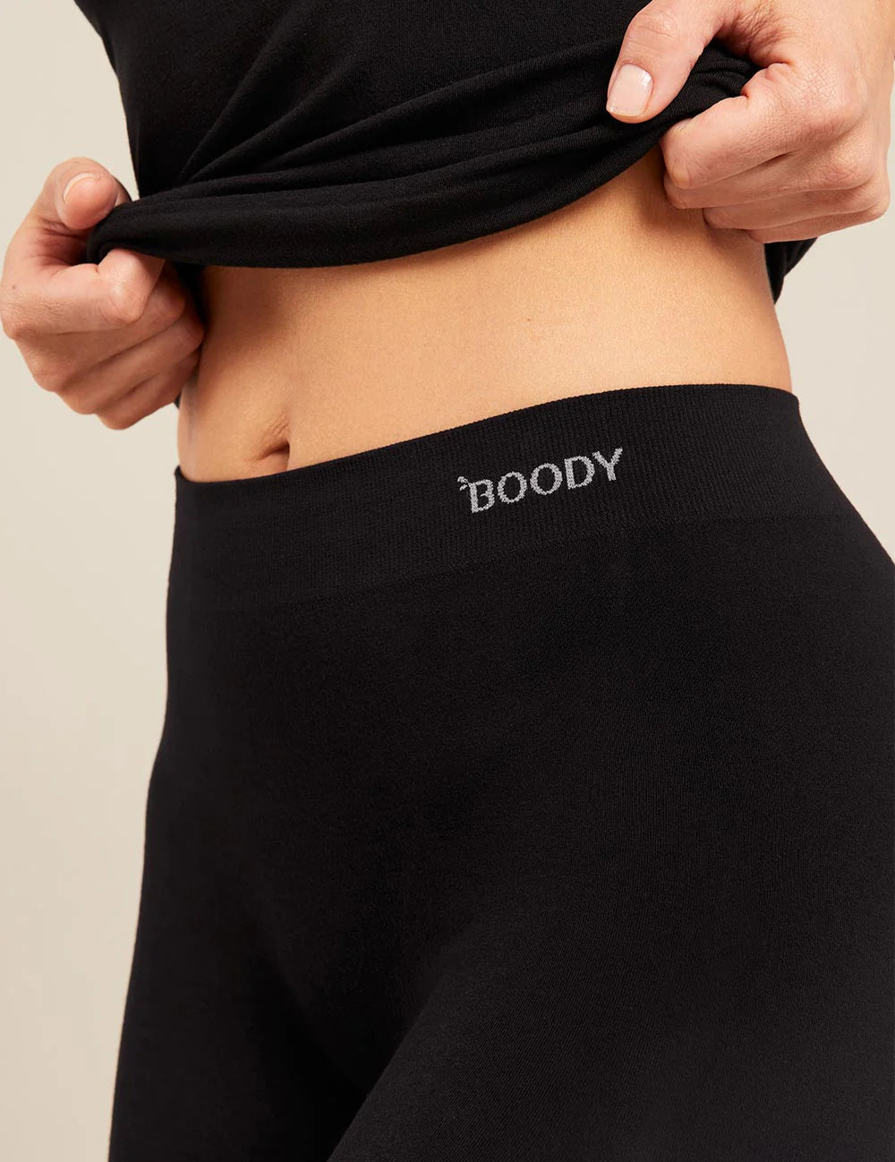 Close up image of BOODY Womens 3/4 Legging Black Large