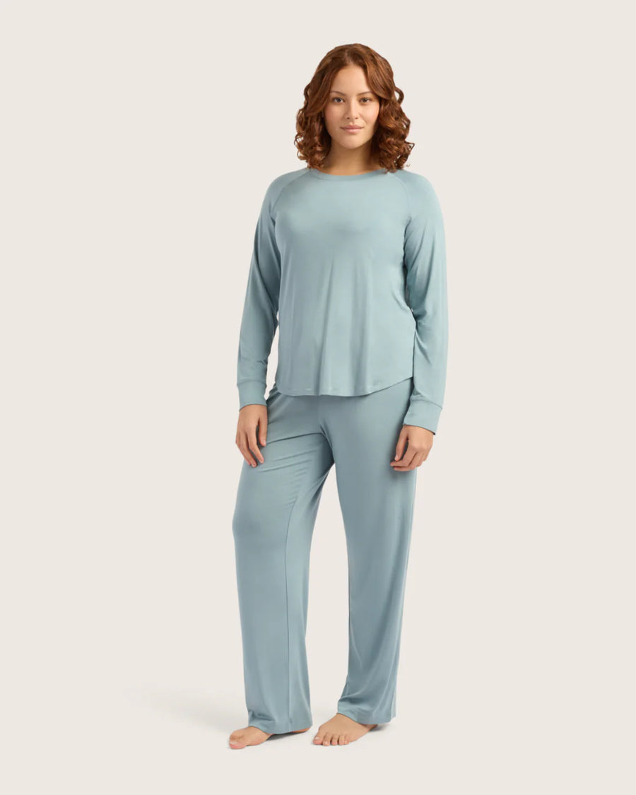 GoodNight Sleep Raglan Top Mineral Blue L