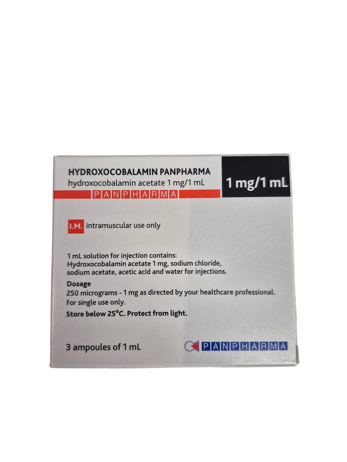 Hydroxocobalamin B12 packaging 