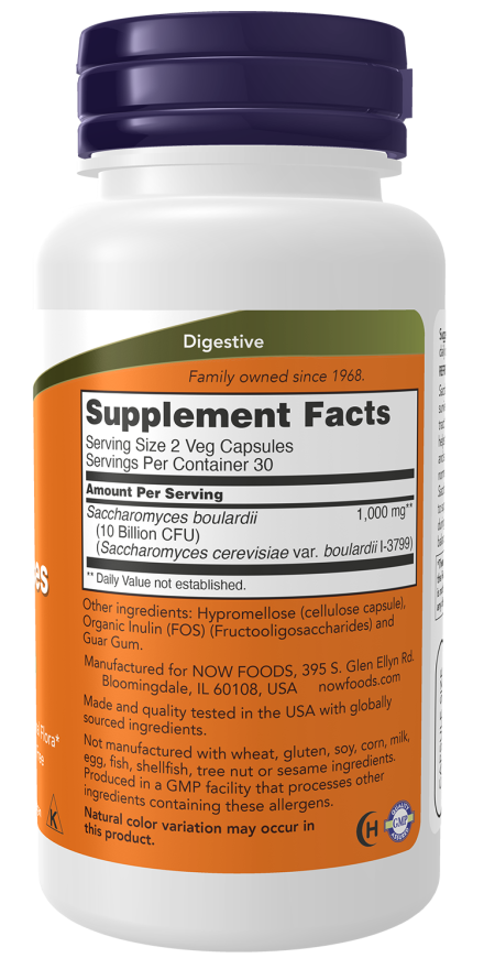 Image of Saccharomyces Boulardii, Gastrointestinal Support 60vcaps supplement facts