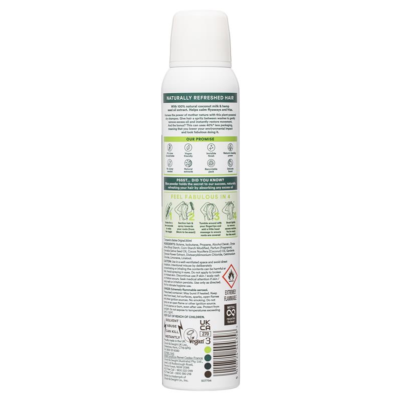 BATISTE Dry Shampoo Hemp & Coconut Oil 200ml-Matakana Pharmacy