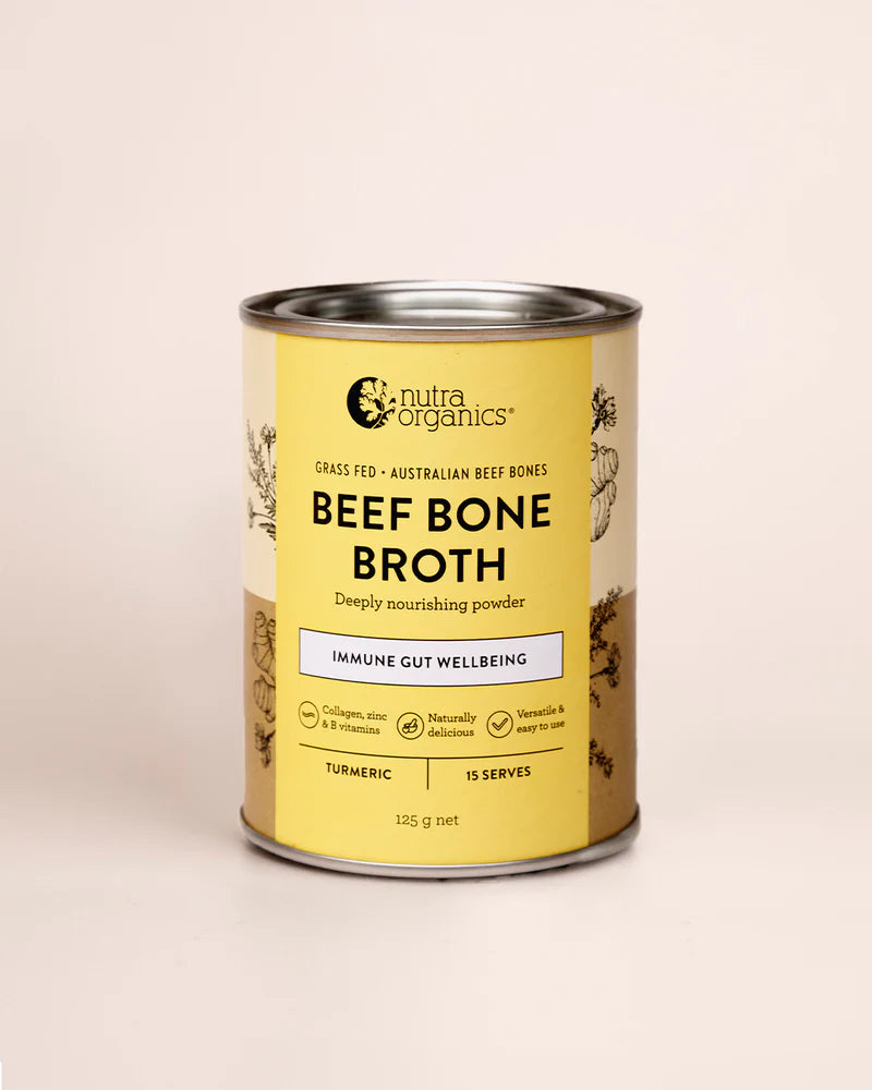 Beef Bone Broth Turmeric 125g-Nutra Organics-Matakana Pharmacy