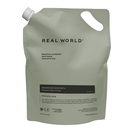 Harakeke & Blood Orange Body Wash Refill 2.5L-Real World-Matakana Pharmacy