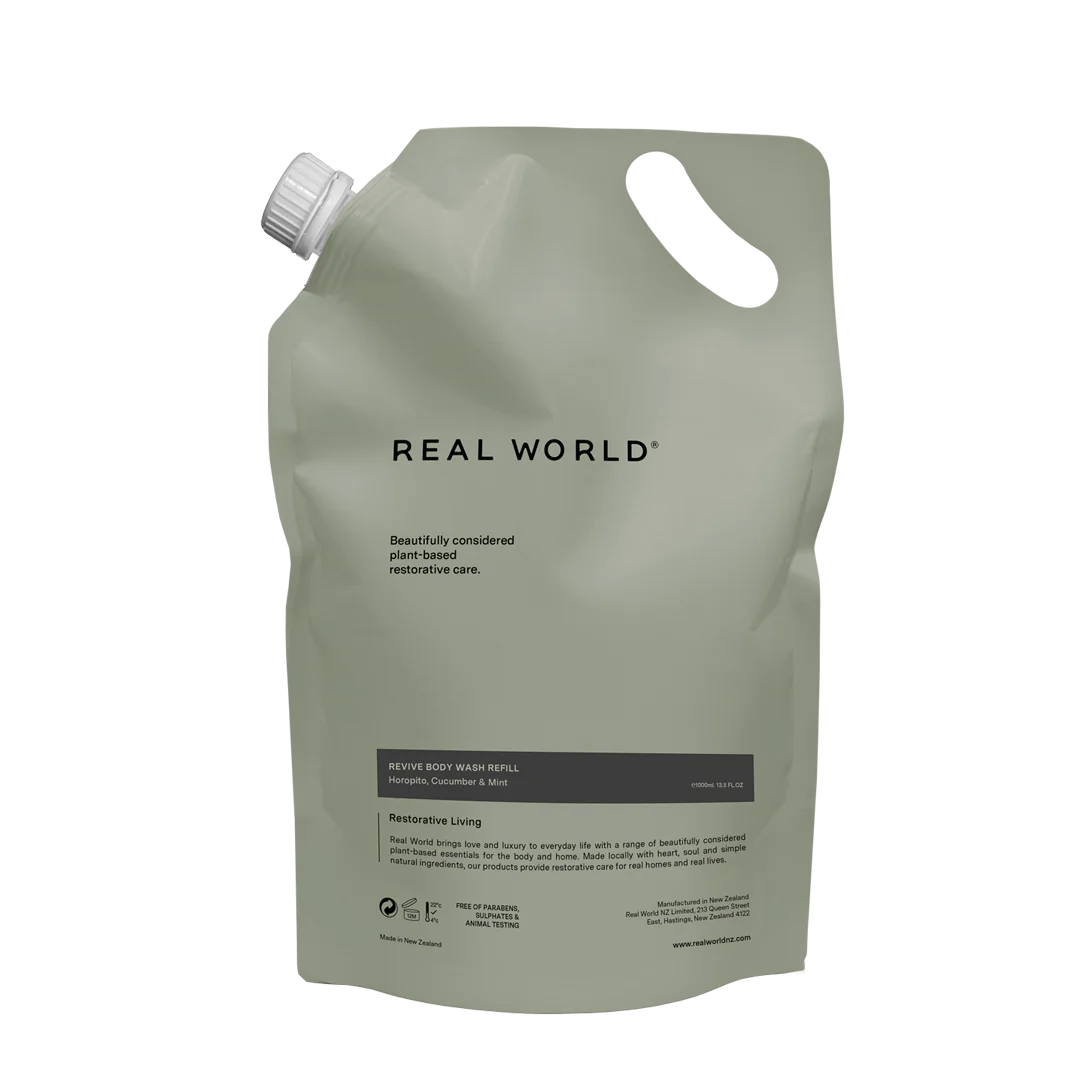 Horopito, Cucumber & Mint Body Wash Refill 1L-Real World-Matakana Pharmacy