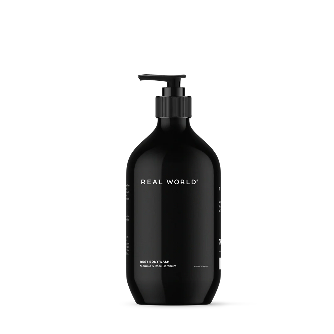 Rest Manuka & Rose Geranium Body Wash 500ml-Real World-Matakana Pharmacy