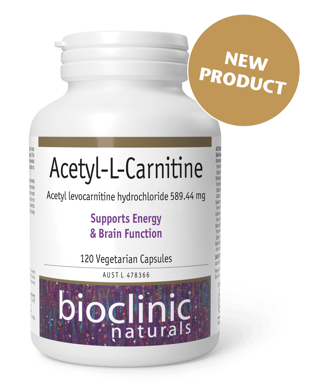 Acetly L-Carnitine 120 Caps-BioClinic Naturals-Matakana Pharmacy