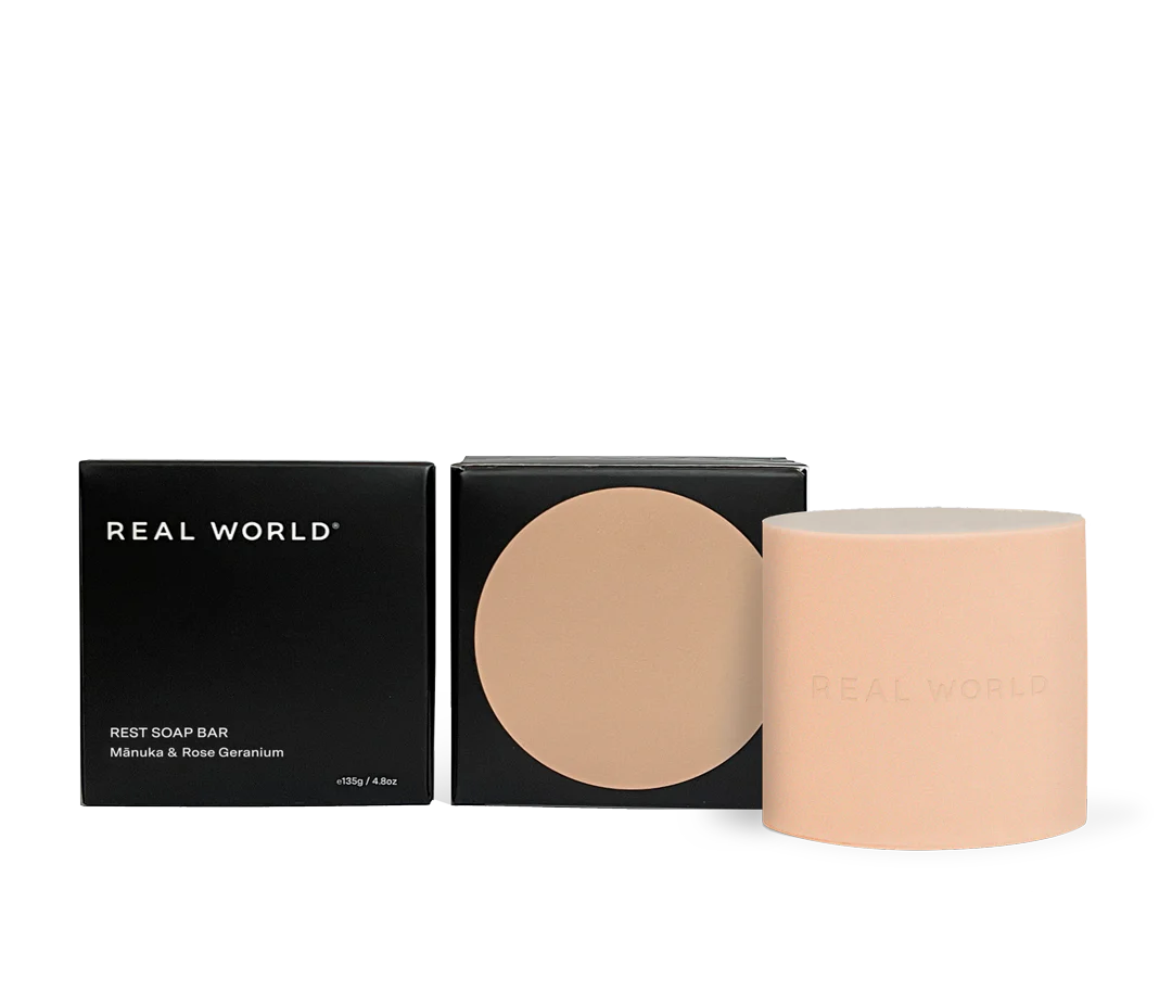 Rest Manuka & Rose Geranium Soap 135g-Real World-Matakana Pharmacy