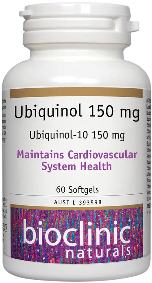 Ubiquinol 150mg 60 Caps-BioClinic Naturals-Matakana Pharmacy