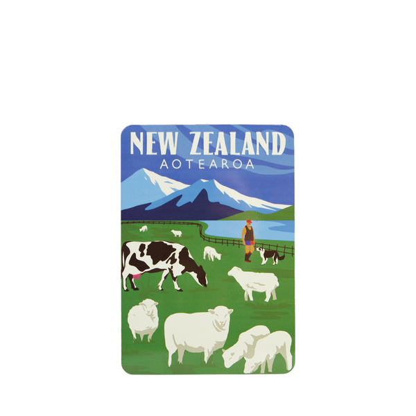 Metal Postcard 10x14cm NZ Farming