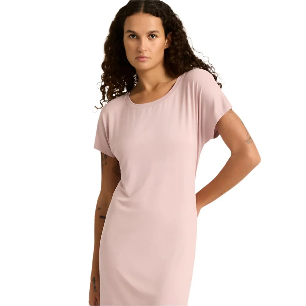 image of female model wearing BOODY Goodnight Nightdress Lilac in large