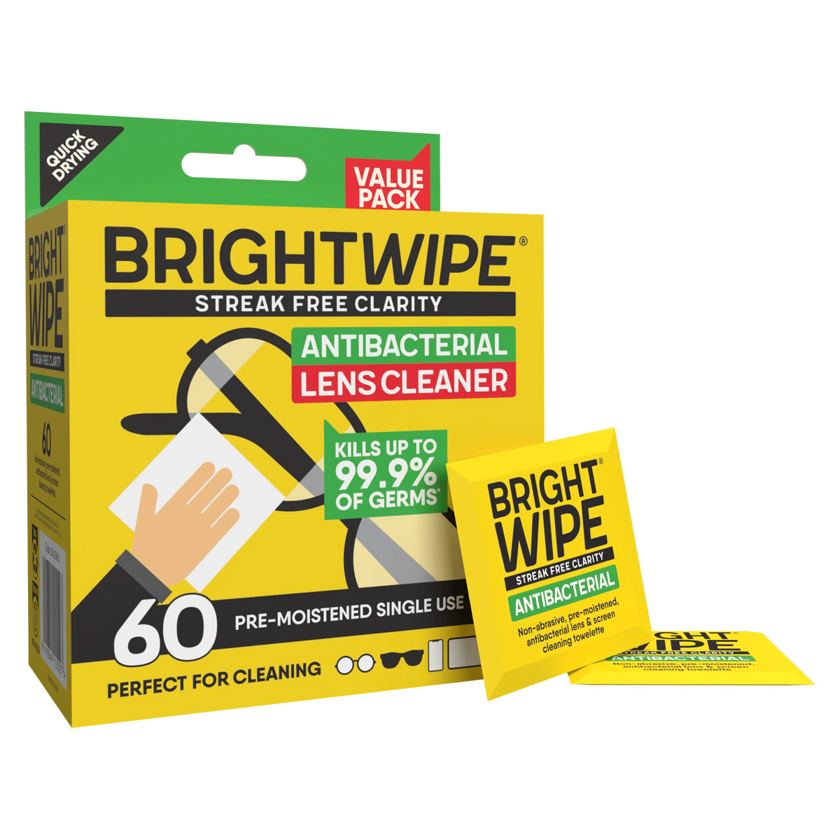 BRIGHTWIPE Lens Cleaner 60pk-Matakana Pharmacy