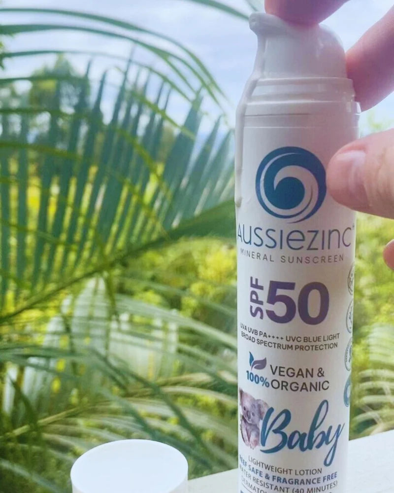 Baby SPF50+ Organic Mineral Sunscreen Fragrance Free-AussieZinc-Matakana Pharmacy