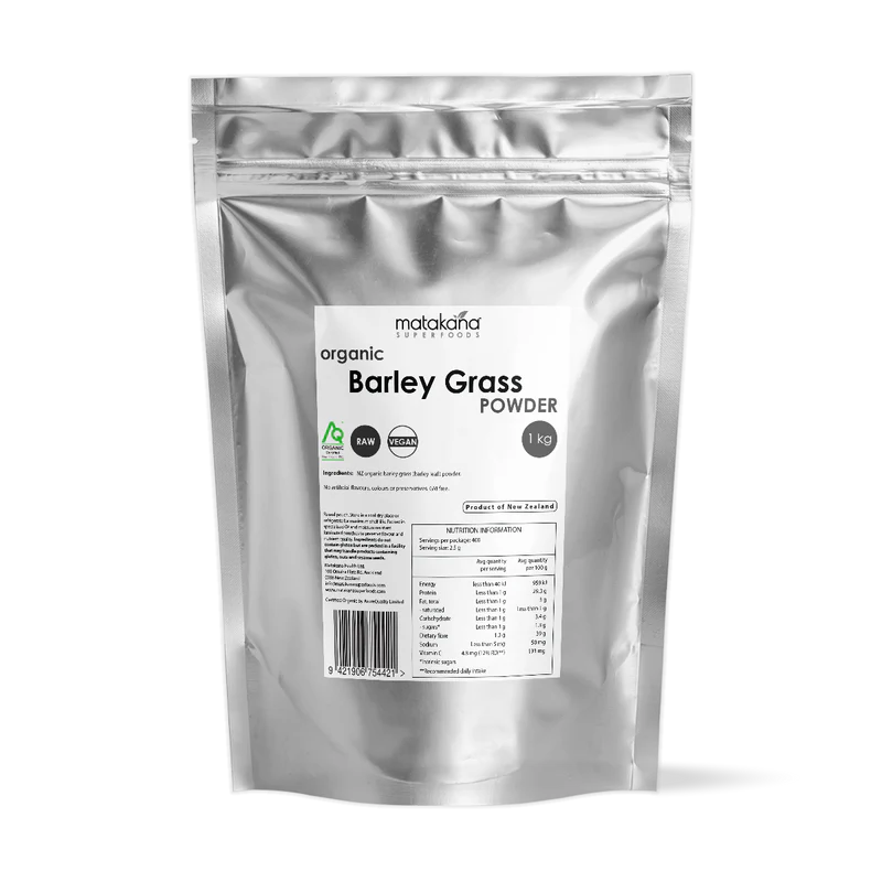 Barley Grass (leaf) Organic Powder 1kg-Matakana Superfoods-Matakana Pharmacy