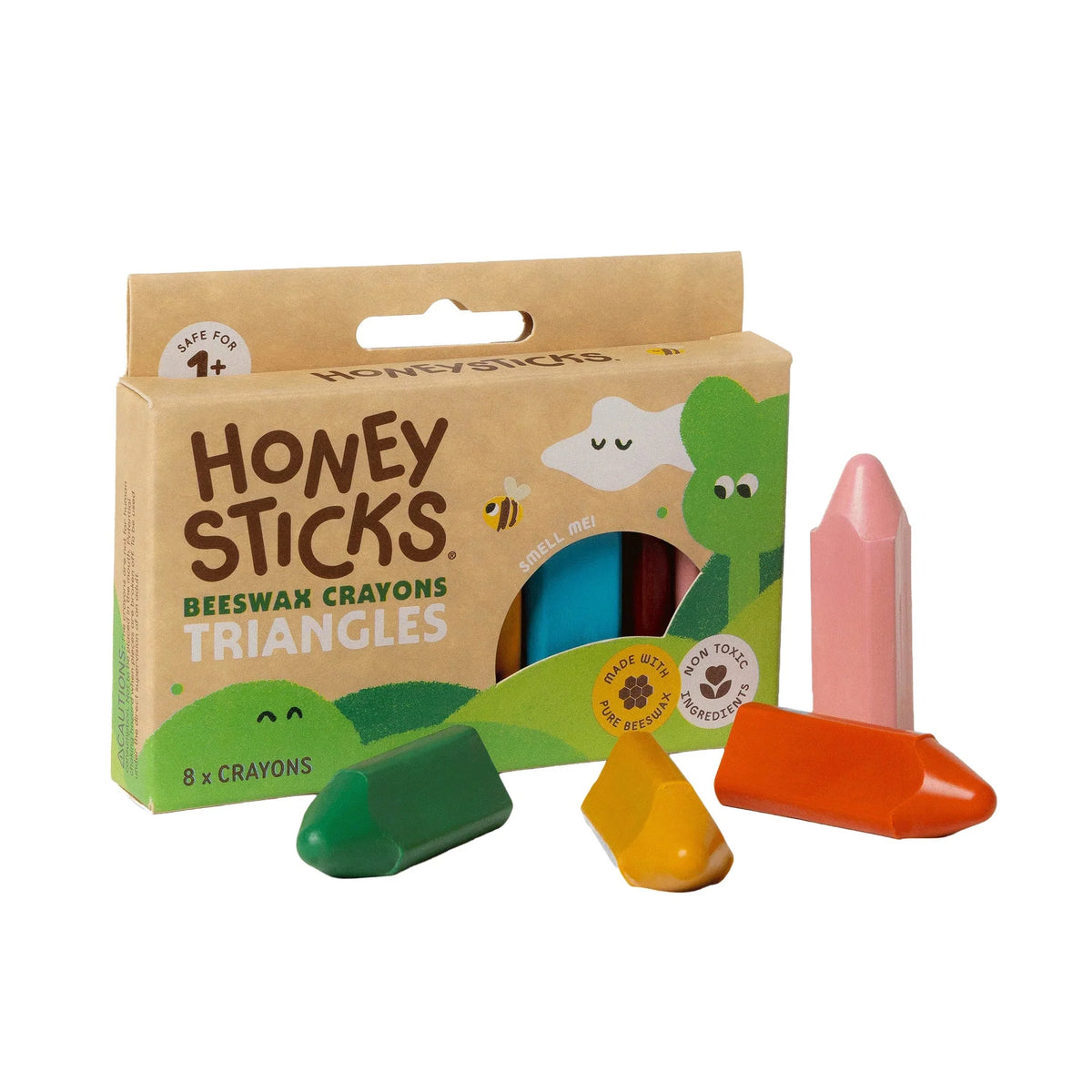 Beeswax Crayons Triangles 8 Pack-Honey Sticks-Matakana Pharmacy