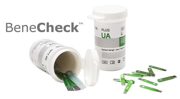 Image of benecheck uric acid test strips