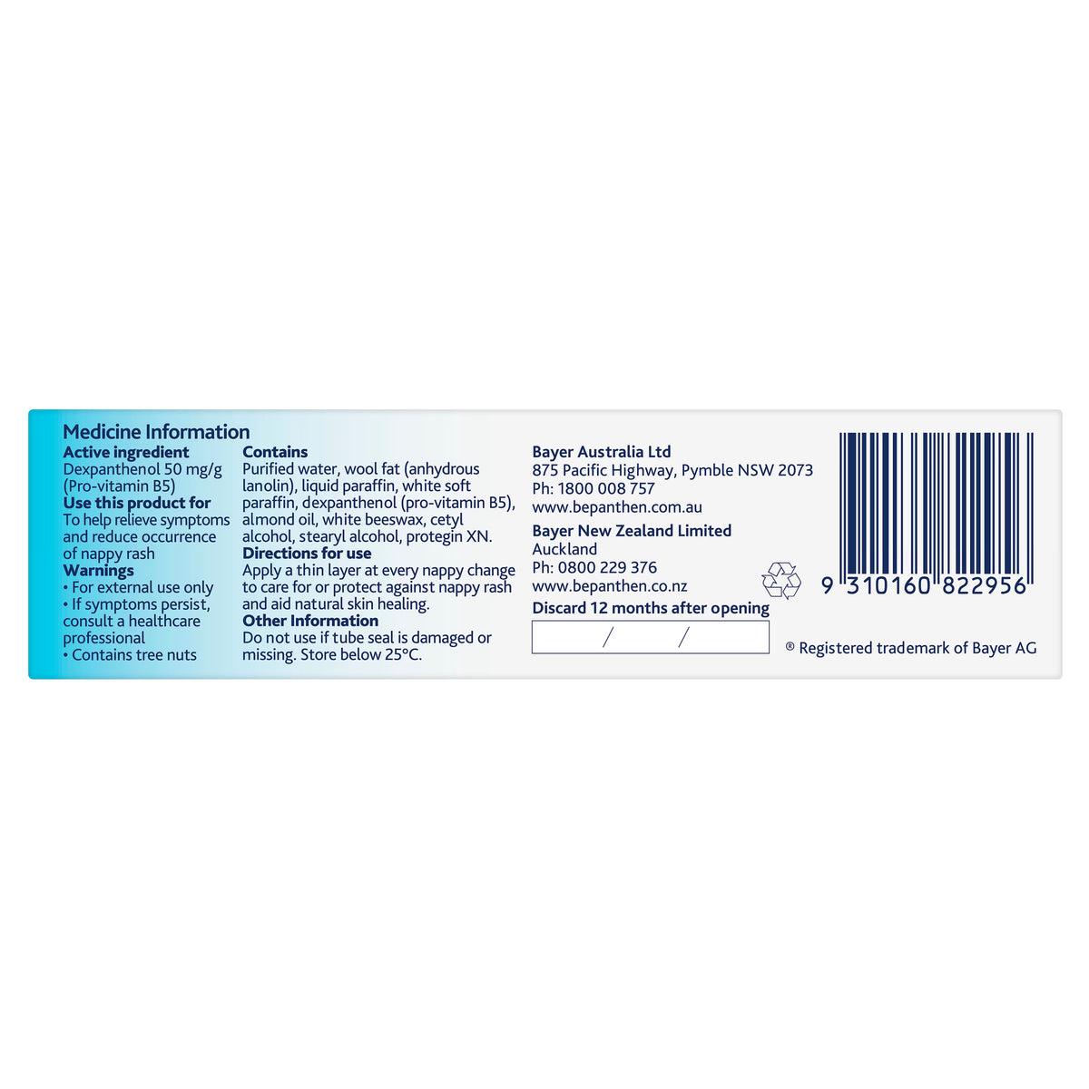 Bepanthen Nappy Rash Ointment 30g-Bayer-Matakana Pharmacy