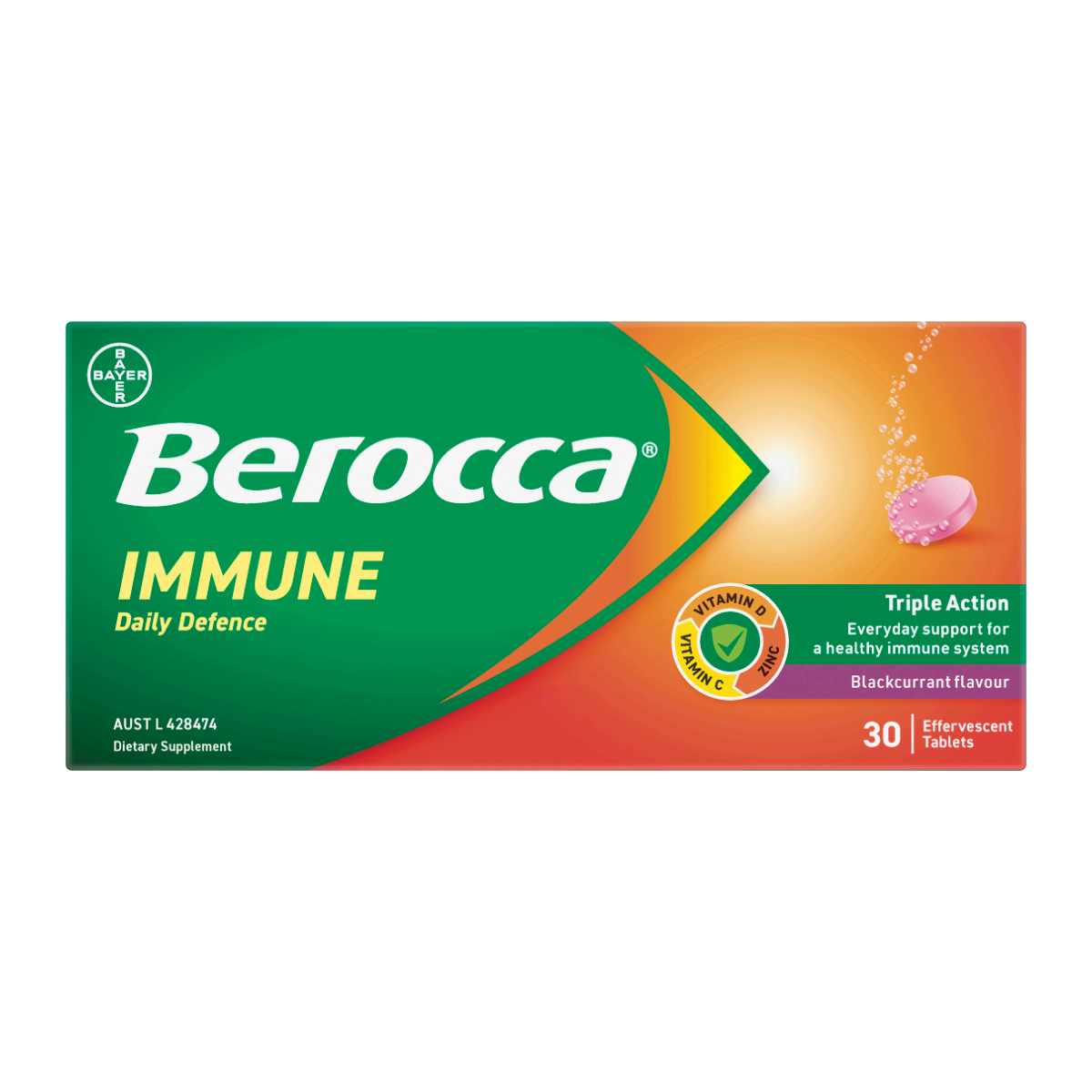 Berocca Immune Daily Defence Blackcurrant 30-Bayer-Matakana Pharmacy