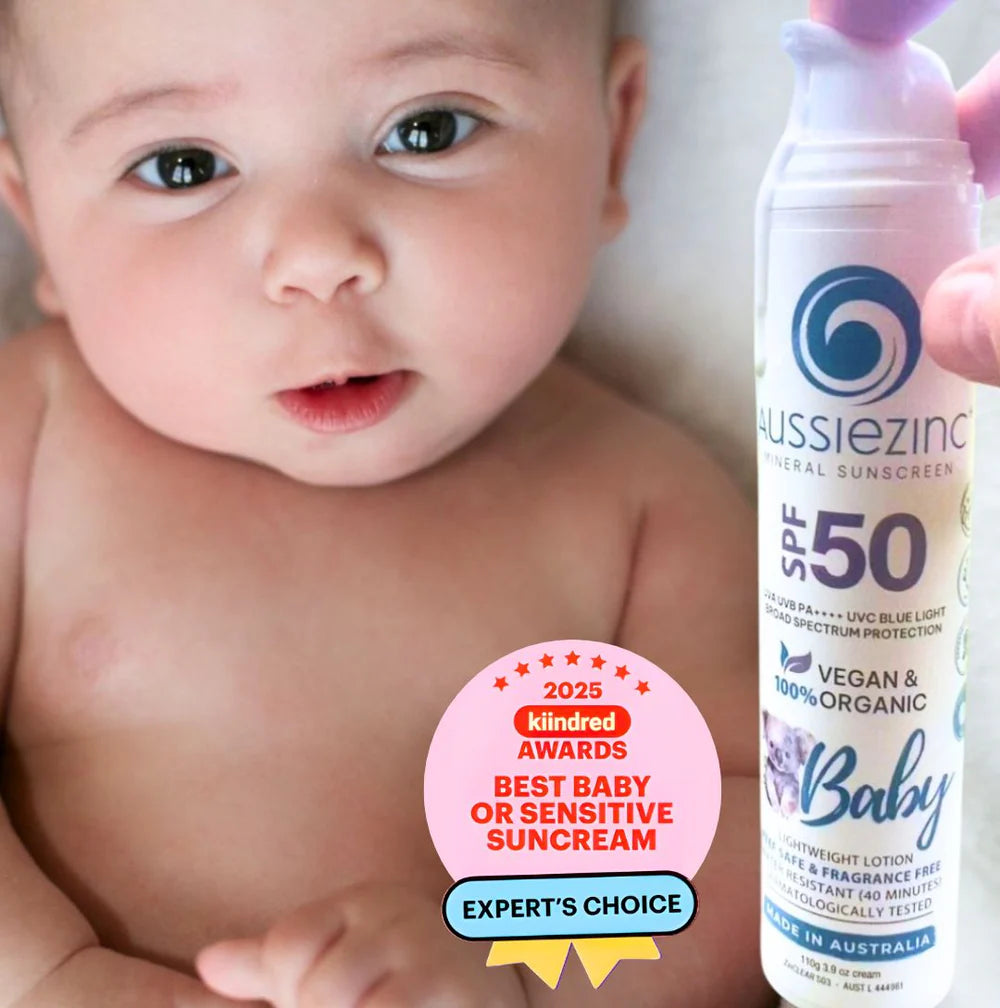 Baby SPF50+ Organic Mineral Sunscreen Fragrance Free-AussieZinc-Matakana Pharmacy