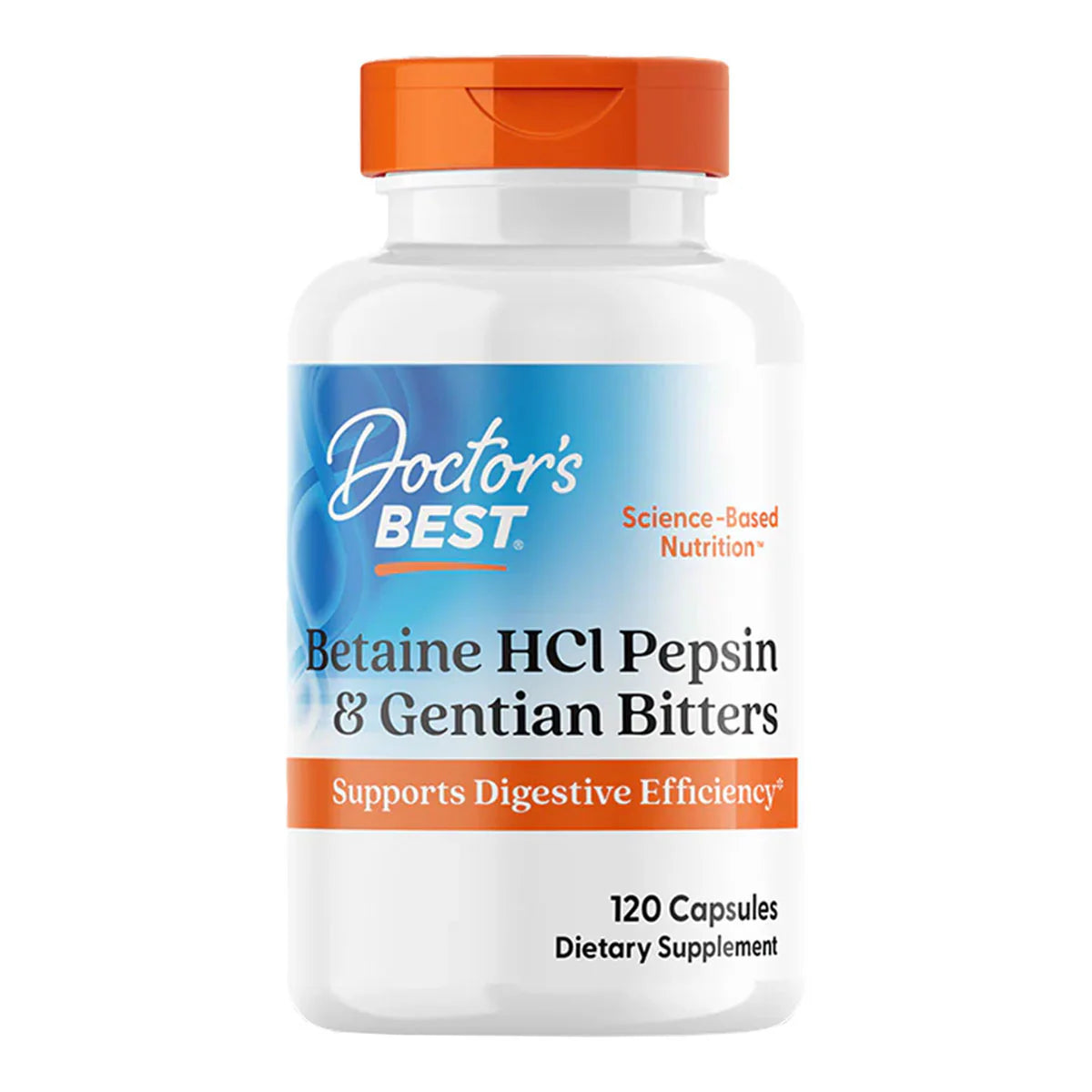 Betaine HCI Pepsin & Gentian Bitters 120 Capsules-Doctor's Best-Matakana Pharmacy