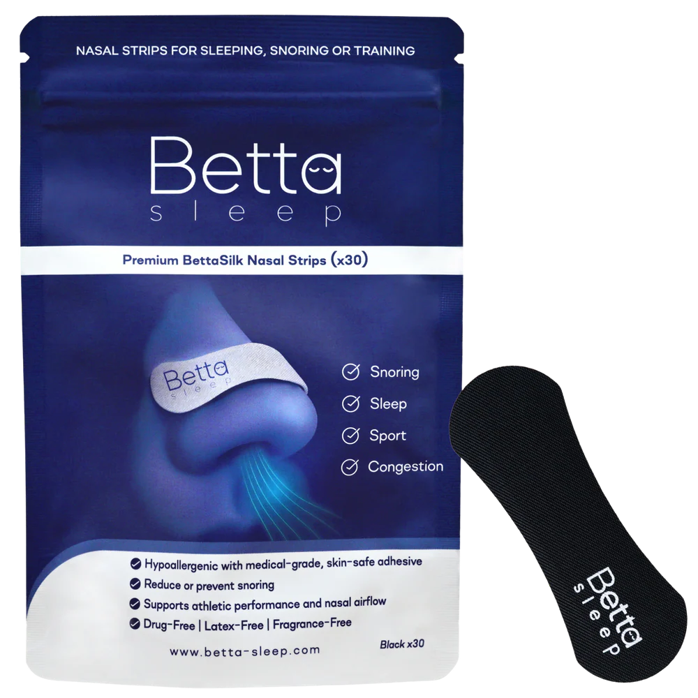 Betta Sleep BettaSilk Nasal Strips | 30 Pack Black-Betta Sleep-Matakana Pharmacy
