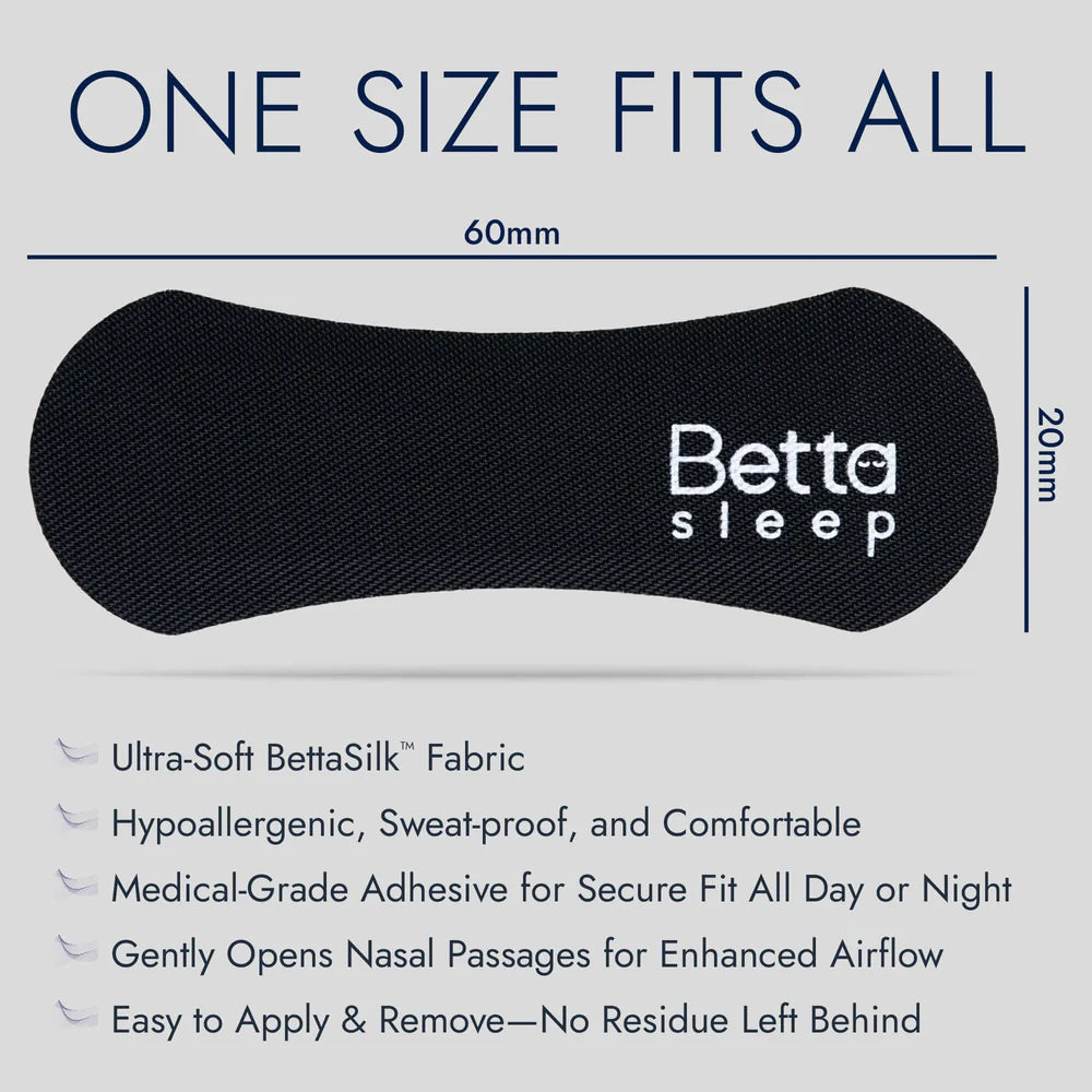 Betta Sleep BettaSilk Nasal Strips | 30 Pack Black-Betta Sleep-Matakana Pharmacy